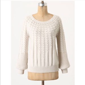 Anthro Guinevere Purl-Wise Pullover Sweater